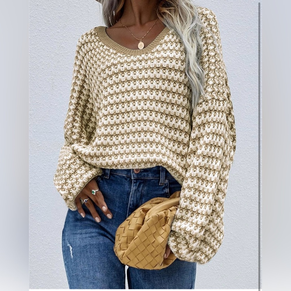COPY - Brand New Knit Two Tone Long Sleeve Top/Sweater